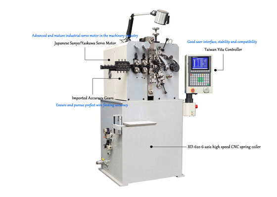 XD-620 Yayları Verimli Yapmak İçin 6 Eksenli Yüksek Hızlı Yay Sarma Makinesi