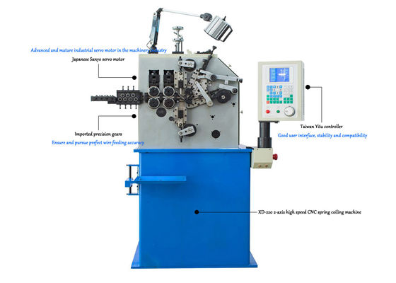XD-220 CNC Yay Sarma Makinesi 0.5 - 2.0mm Çeşitli Sıkıştırma Yayları Yapımı