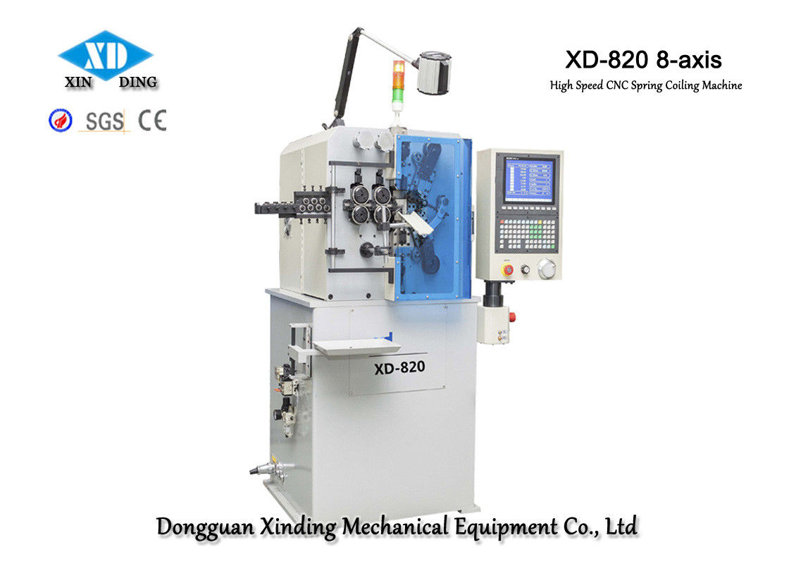 XD-820 8 Eksenli Yüksek Hızlı Yay Sarma Makinesi Tel Çapını 0.5 ila 2.0mm Yapar